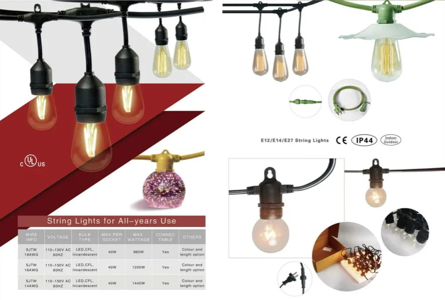 Luzes de Cordão LED Vintage Edison à Prova de Quebra Luzes Solares para Pátio de Quintal