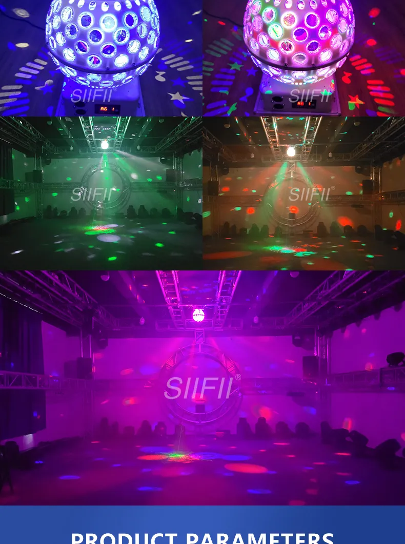 Bola de Cristal Mágica LED Luzes de Festa em Família Projetor a Laser RGB Controle de Som Luz Rotativa para Disco Natal DJ Bar KTV