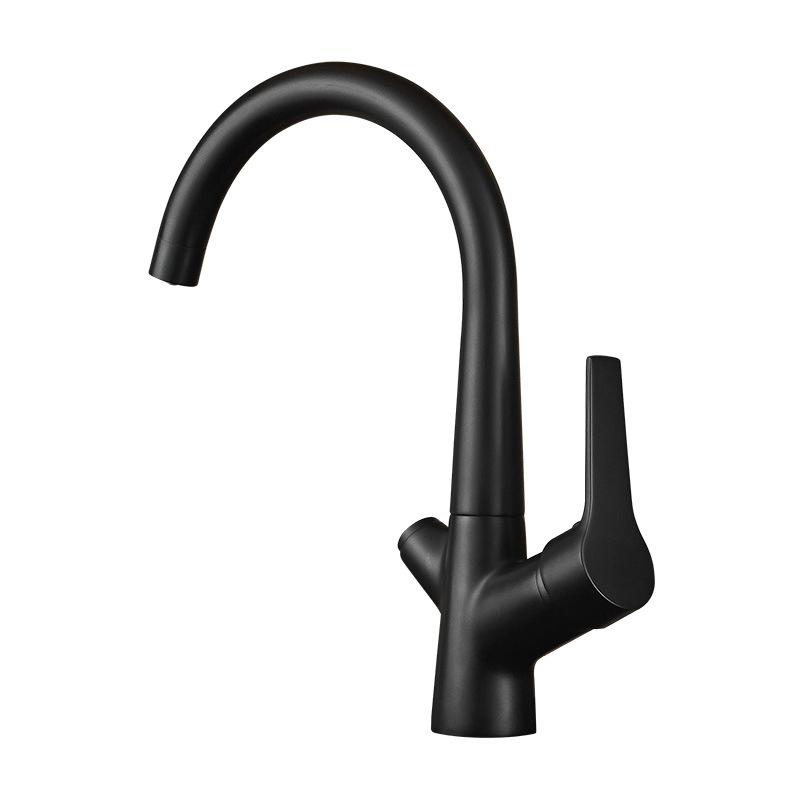 Grifo de lavabo de diseño único 3 para baño, grifo de agua de lavabo con doble manija, acabado en cromo, grifo de lavabo de bronce negro