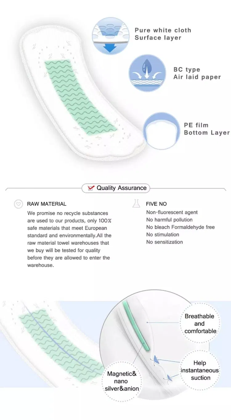 Compresa sanitaria desechable hecha en China