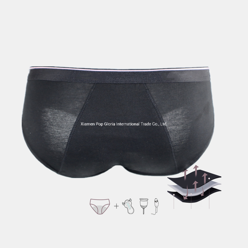 Intiflower Alta Absorción 4 Capas Panty Impermeable de Algodón Ropa Interior Menstrual Encaje 4 Capa Culotte Menstrual Bragas para Chicas