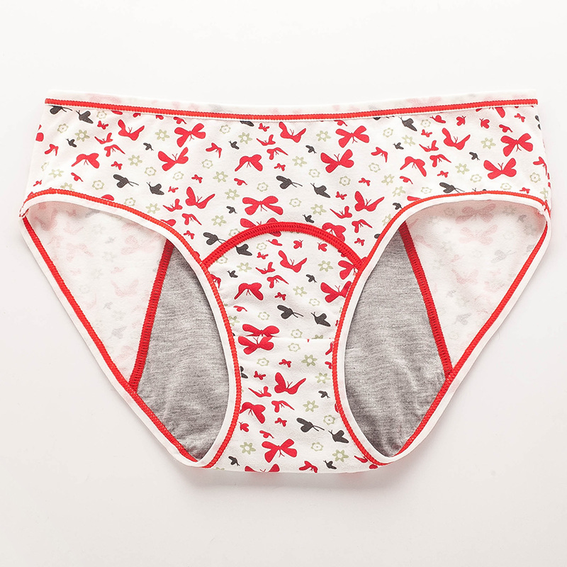 Pantalones fisiológicos a prueba de fugas con patrón floral de gran tamaño para mujeres