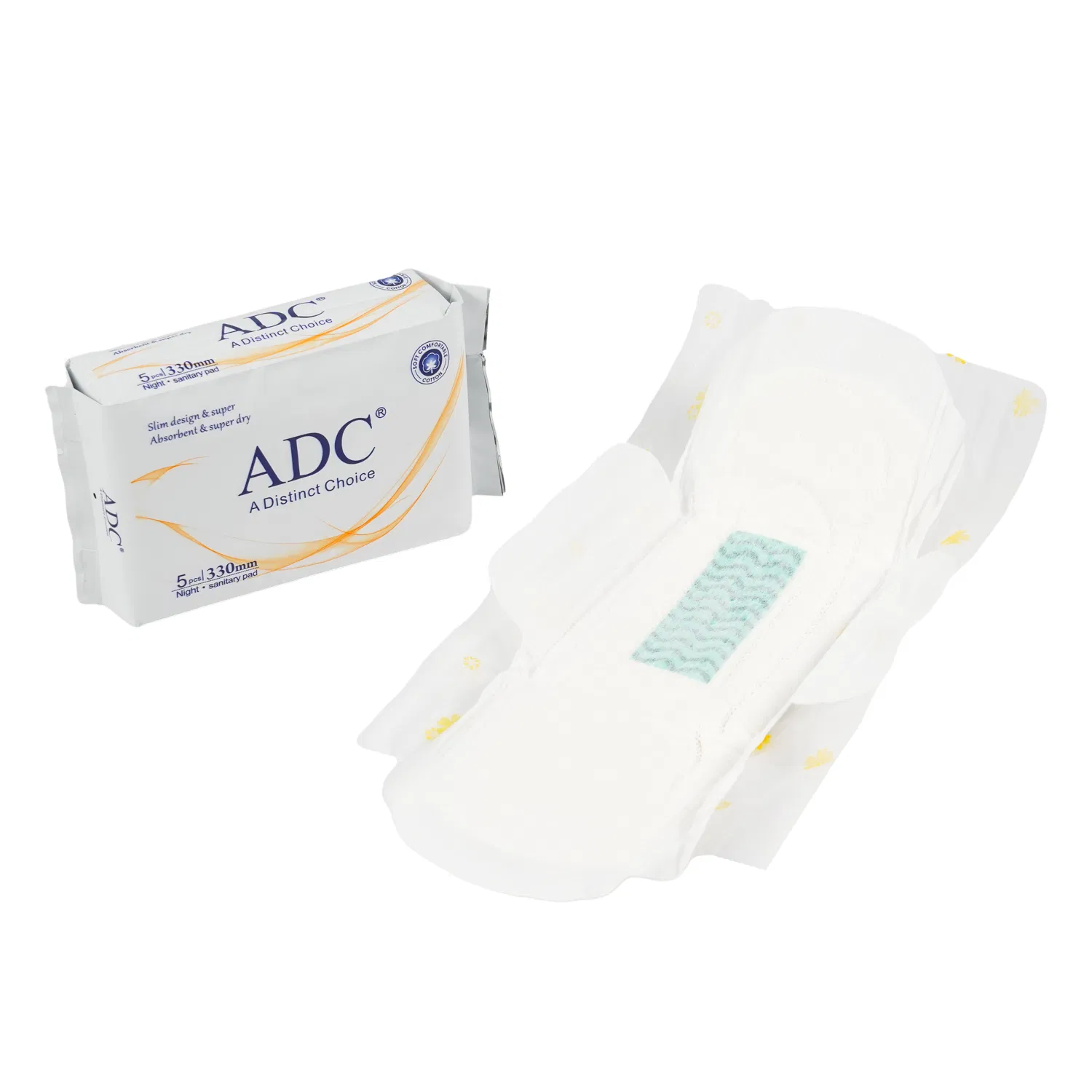 Compresa desechable suave con alas para mujeres