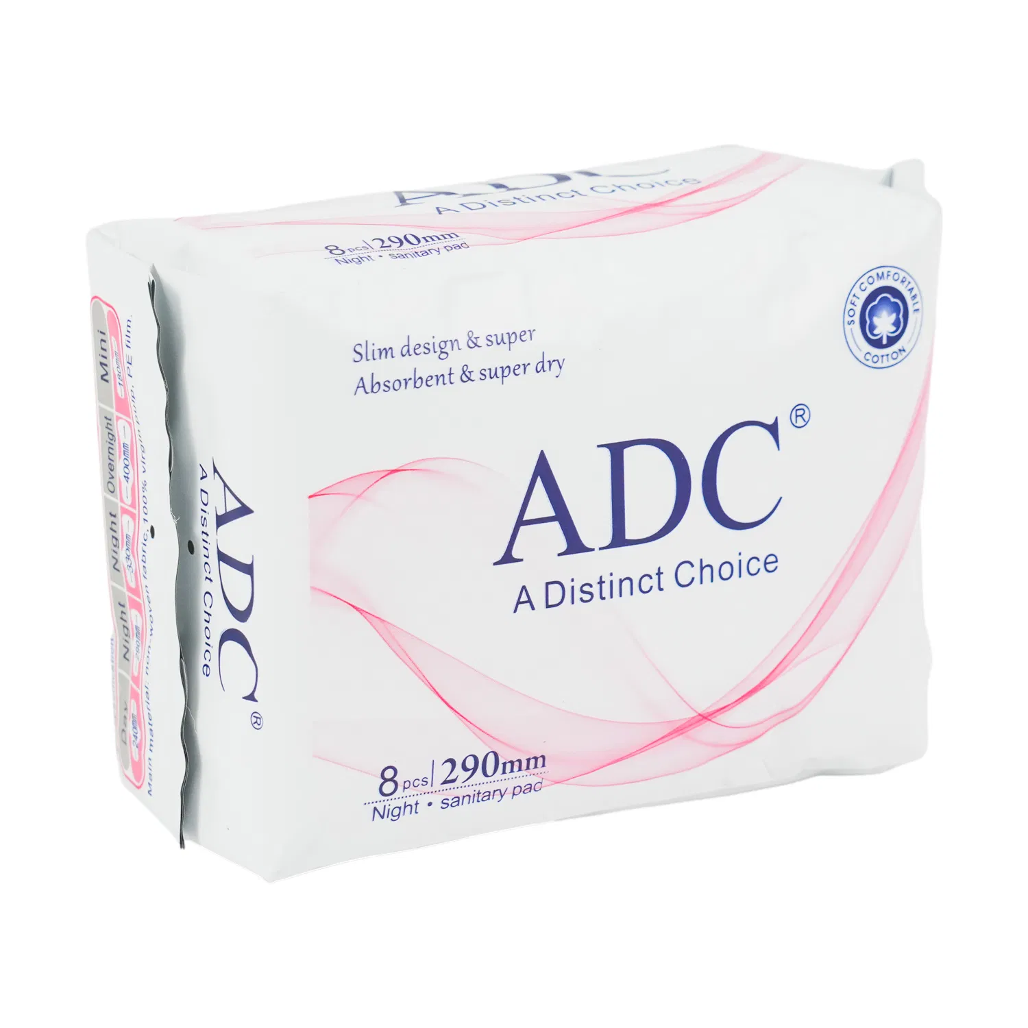 Toalla higiénica desechable de algodón ultra delgada para mujeres