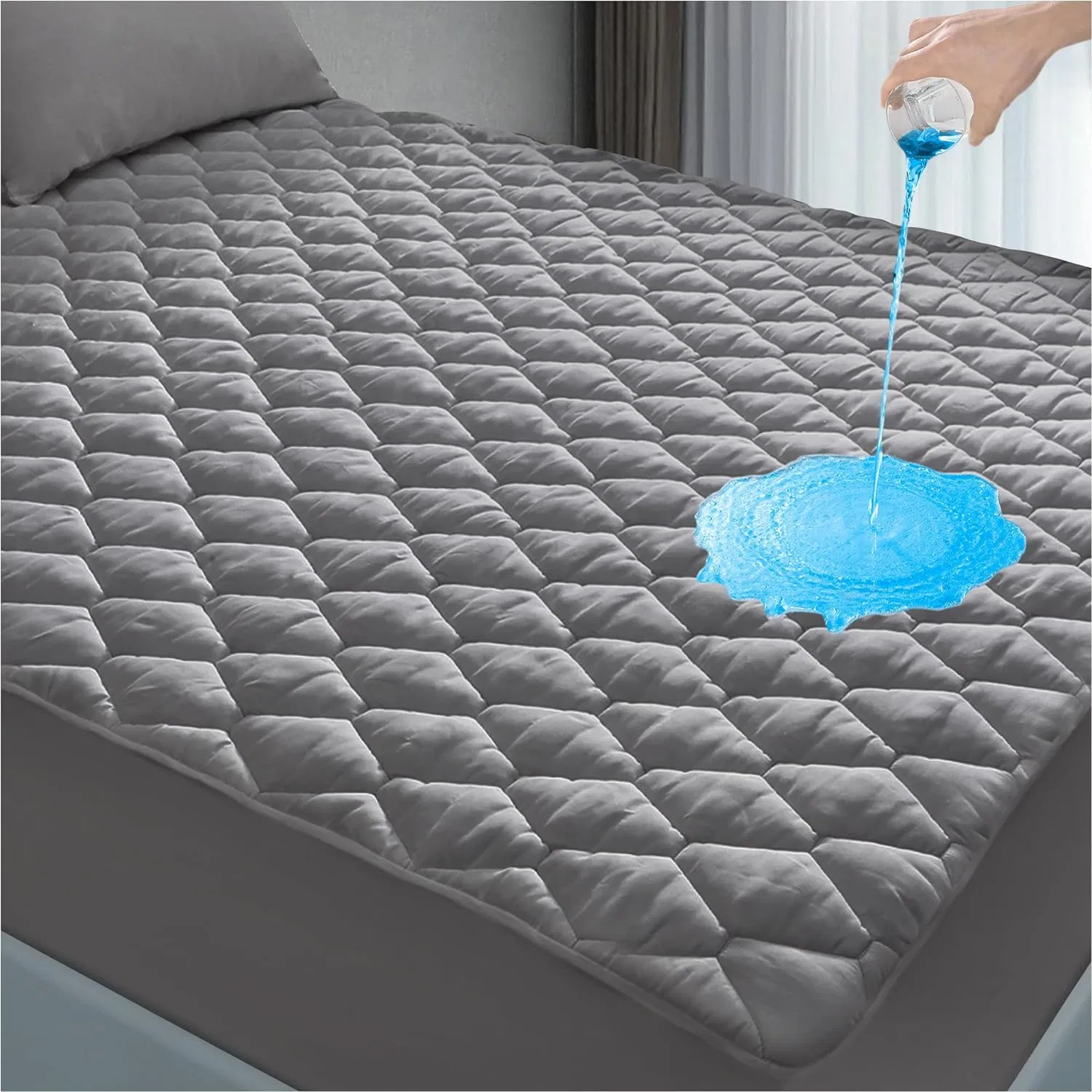 Protector de colchón impermeable ecológico, protector de colchón transpirable para adultos