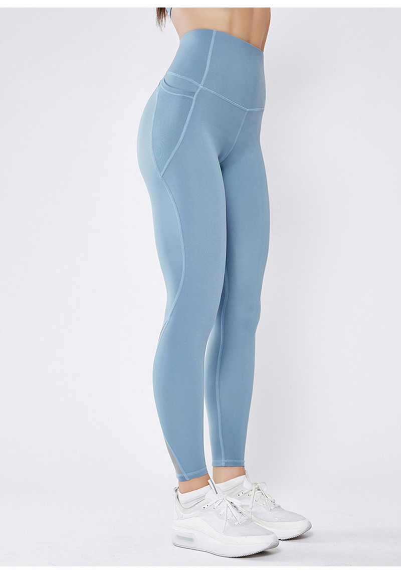 Pantalones de entrenamiento, mallas para correr, mallas de fitness, mallas moldeadoras de cuerpo, pantalones de yoga de cintura alta con control de abdomen y 2 bolsillos Bl13001