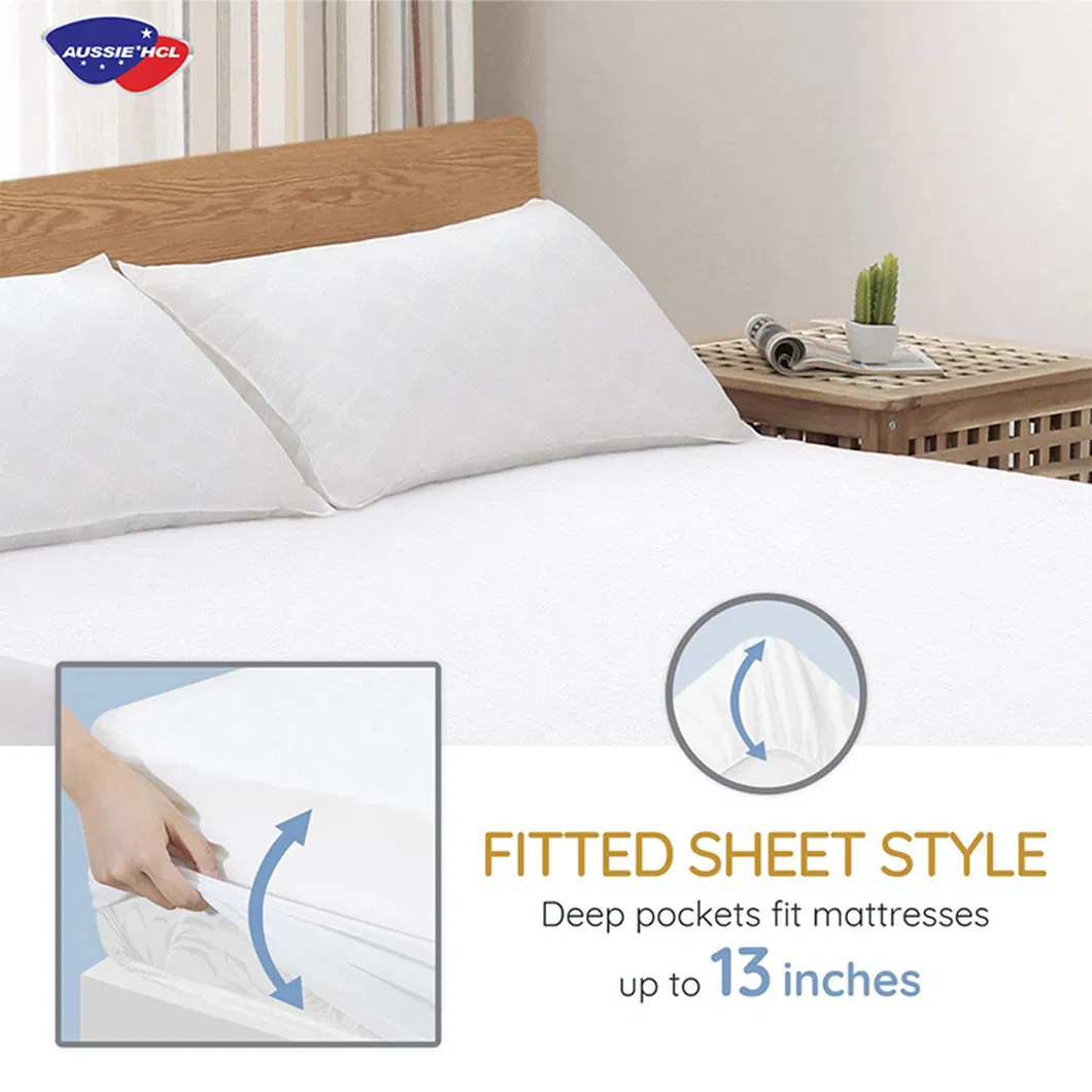 Protege Matelas 160X200 Enfriamiento de Bambú Protector de Colchón Antialérgico Cubre Colchón de Lujo para Hotel Doble Individual Protector de Colchón Queen a Prueba de Chinches