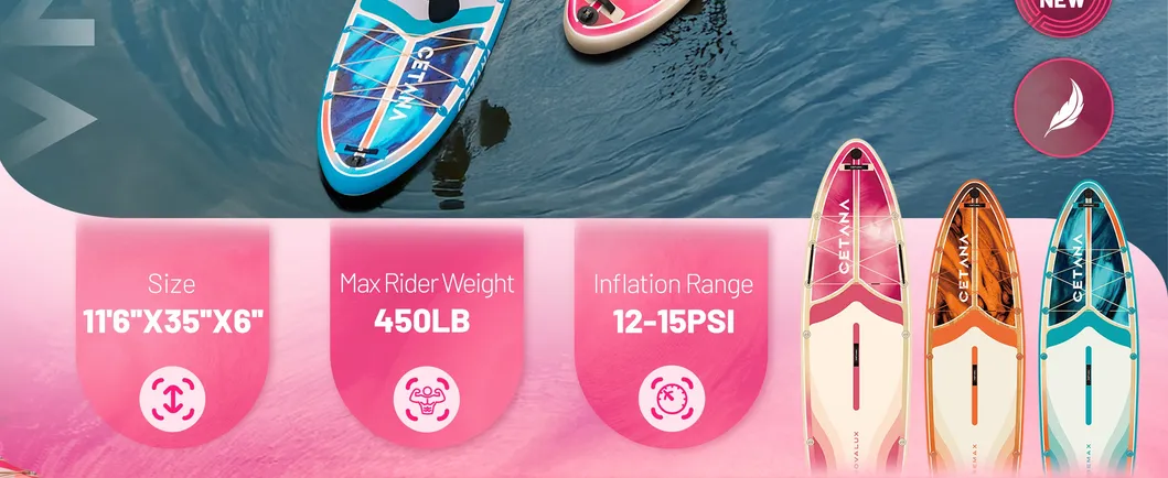 Tabla de Paddle Surf Dropshipping 11'6*35*6 Pink Paddle Board Stand up Paddle (sup) Tabla de Paddle Stock de la UE