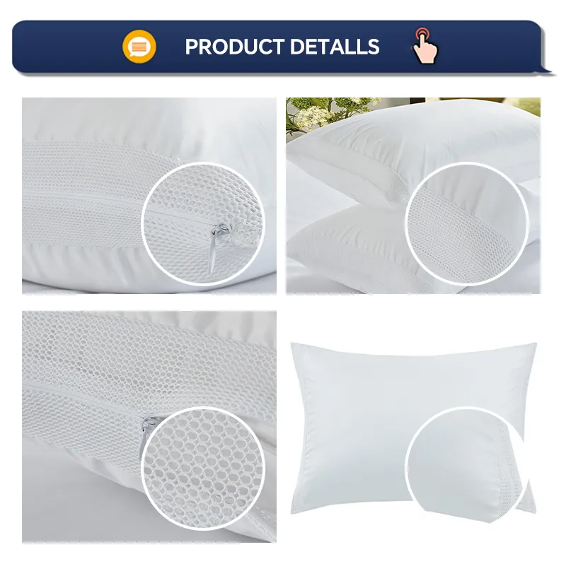 Protector de almohada impermeable y transpirable lavable 100% de malla de poliéster