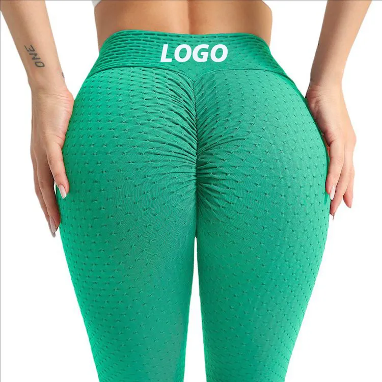Leggings de yoga personalizados con textura súper caliente de Amazon para damas, control de abdomen, leggings con efecto de levantamiento de glúteos para entrenamiento y correr