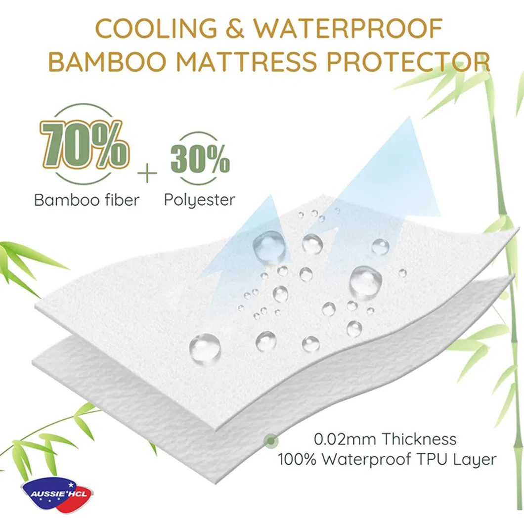 Protege Matelas 160X200 Enfriamiento de Bambú Protector de Colchón Antialérgico Cubre Colchón de Lujo para Hotel Doble Individual Protector de Colchón Queen a Prueba de Chinches