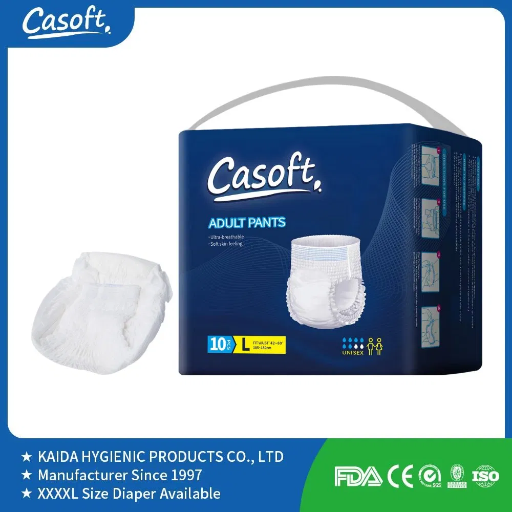 Empaque súper absorbente japonés para la noche, pantalones desechables para entrenamiento de baño no tóxicos Casoft, pañales para adultos, pull-ups con muestra Filipinas, Rusia, Corea, EE. UU., UE
