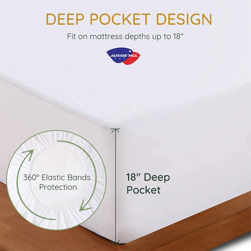 Protege Matelas 160X200 Enfriamiento de Bambú Protector de Colchón Antialérgico Cubre Colchón de Lujo para Hotel Doble Individual Protector de Colchón Queen a Prueba de Chinches