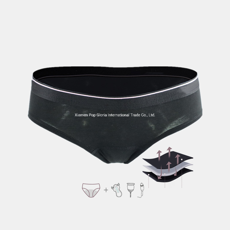Intiflower Alta Absorción 4 Capas Panty Impermeable de Algodón Ropa Interior Menstrual Encaje 4 Capa Culotte Menstrual Bragas para Chicas