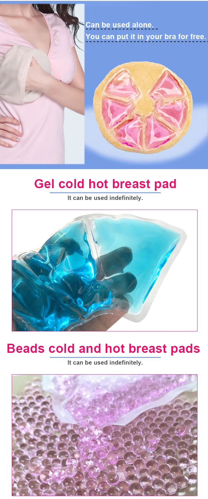 Compresa caliente y fría para terapia de senos