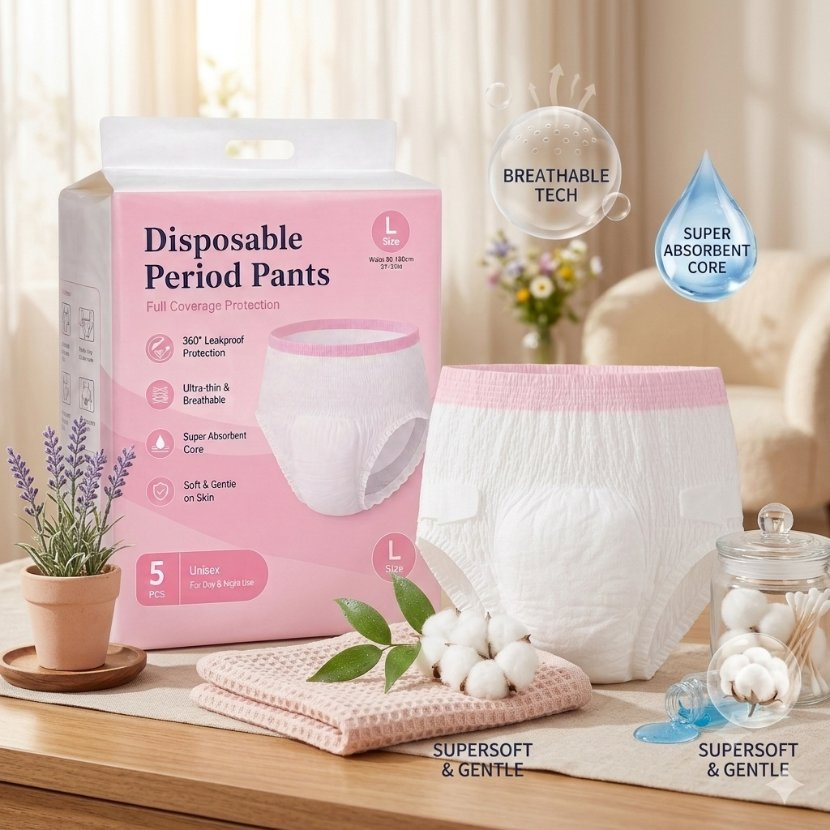 Ropa interior menstrual de alta cintura ultra delgada y transpirable, anti-fugas y de alta absorción, fábrica en China