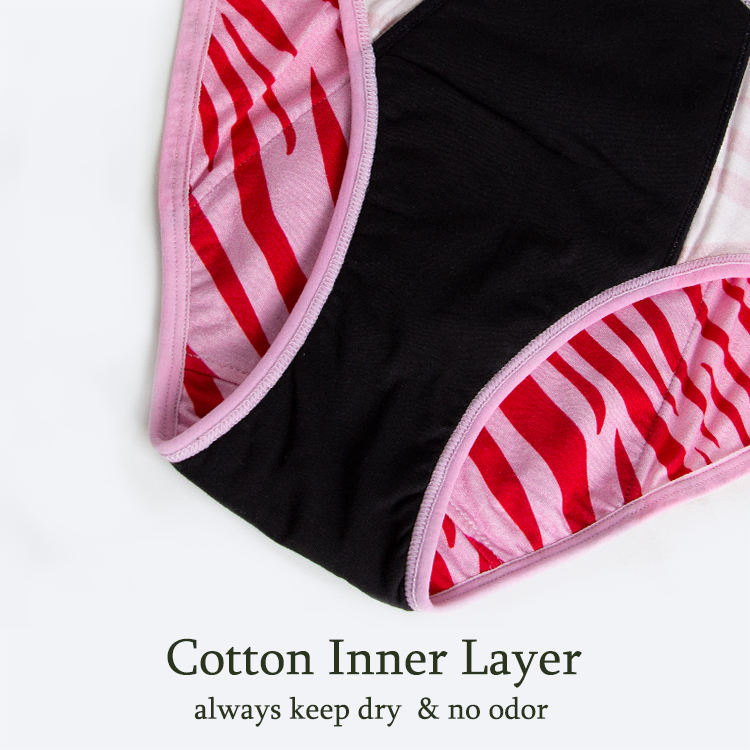 Ropa interior desechable a prueba de fugas para el período menstrual de mujeres, bragas nocturnas al por mayor de bambú 4 capa MID-Brief para mujeres personalizadas
