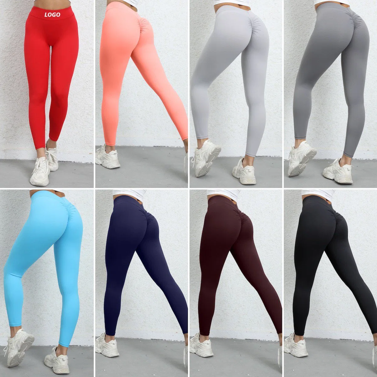 Pantalones de yoga ajustados y sexys para mujeres, personalizados para levantar el trasero, leggings con fruncido para el entrenamiento de caderas, mallas brasileñas para el gimnasio