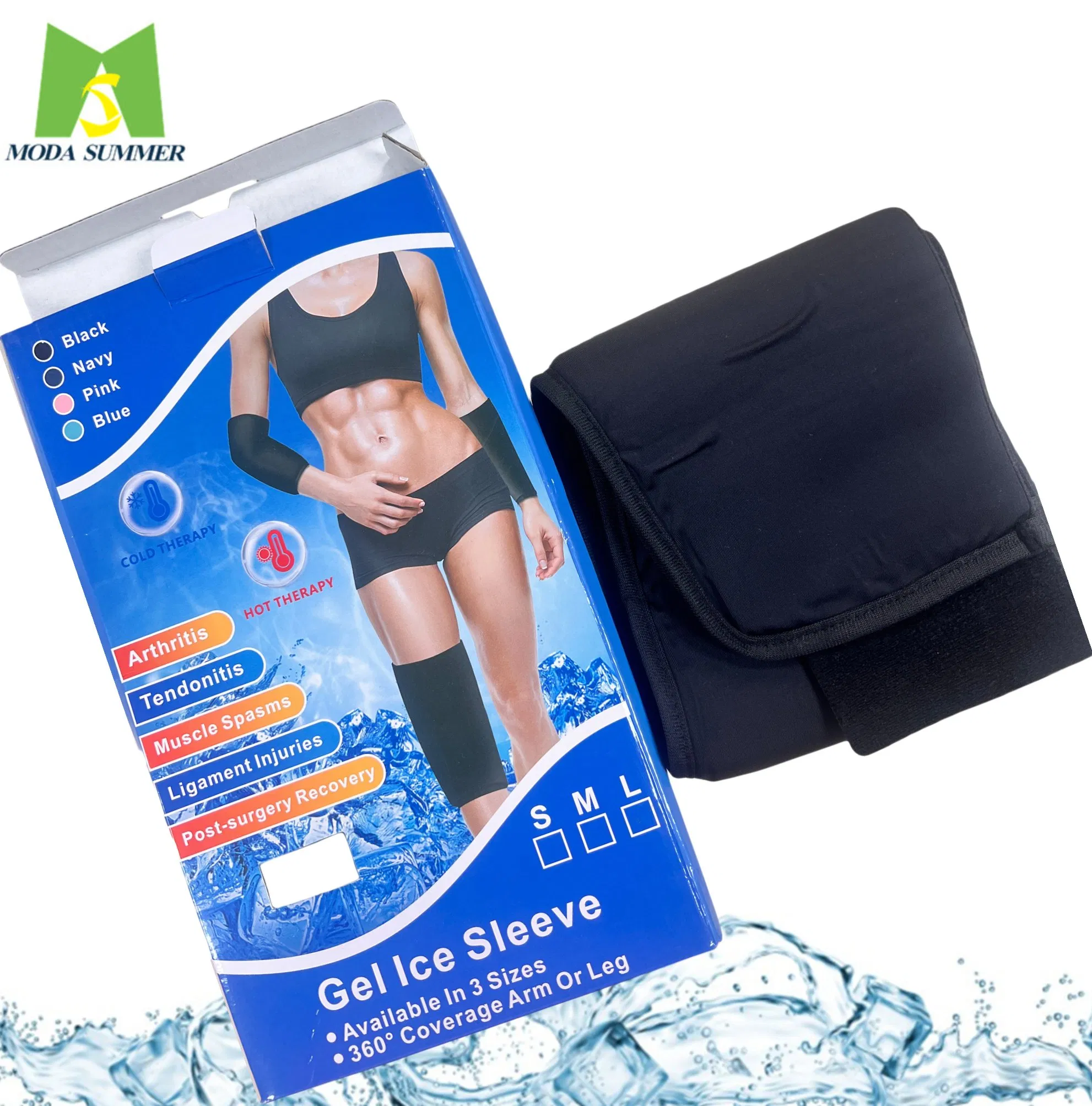 Manga de gel de hielo flexible para la rodilla y el codo, compresa caliente/fría para terapia de alivio del dolor en el brazo, pierna y pantorrilla