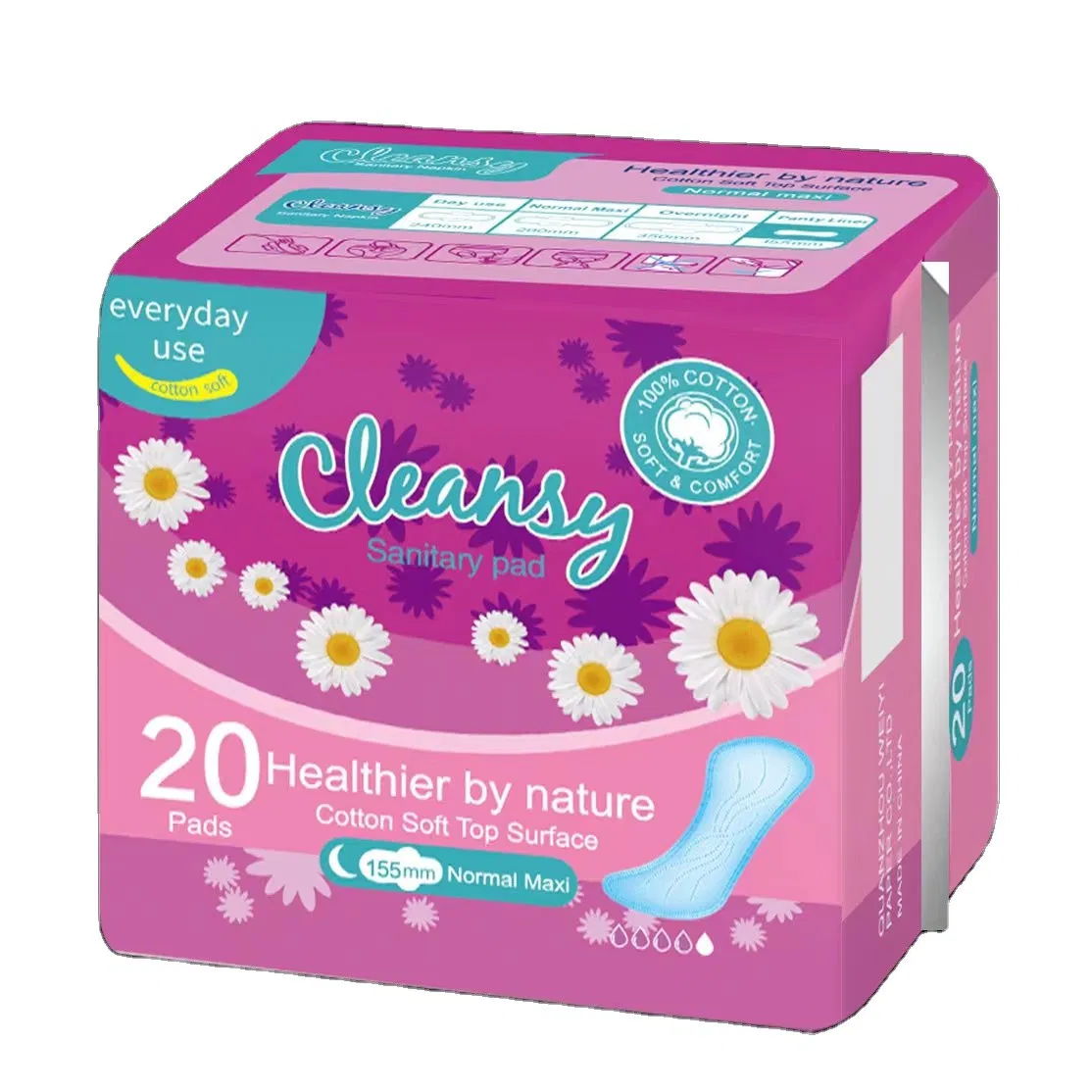 Fábrica Mayorista de Protectores Diarios Desechables de Algodón Orgánico para la Higiene Femenina