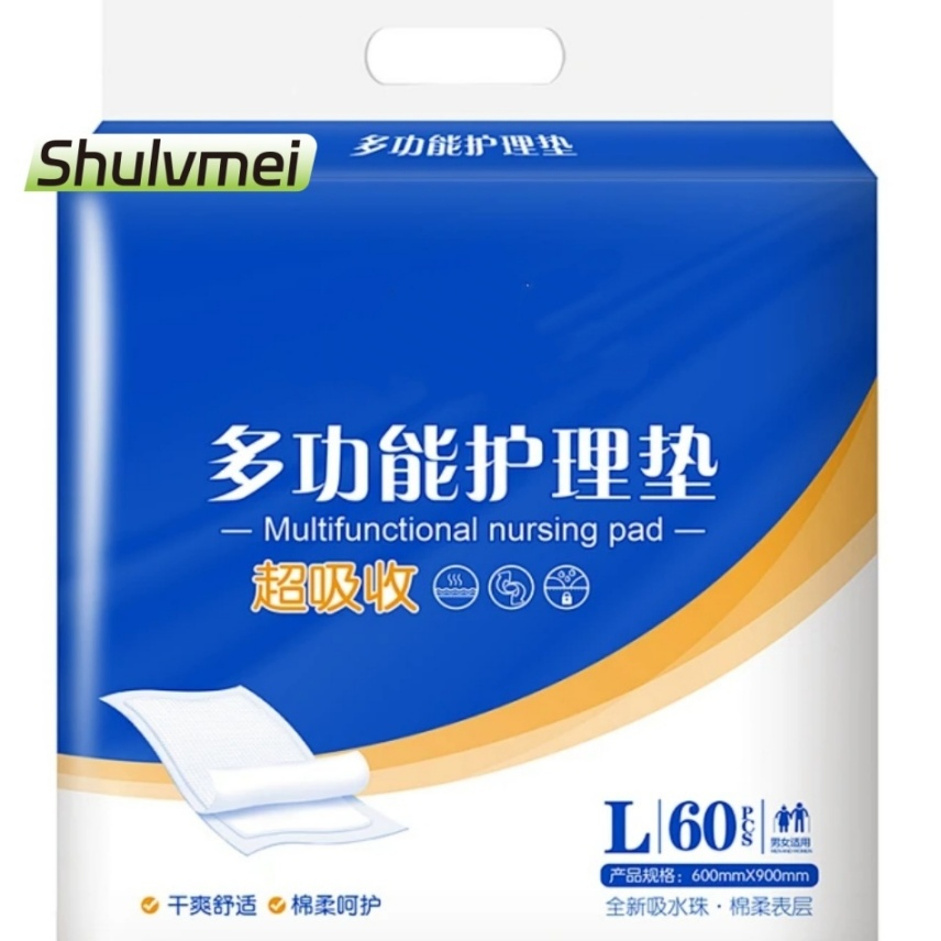 Almohadillas desechables para adultos de alta calidad impresas, incontinencia y cuidado personal, suministro médico para hospitales, almohadilla protectora de cama desechable superabsorbente