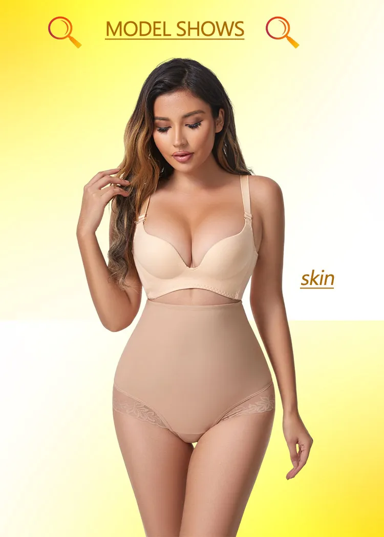 Pantalones moldeadores de cintura alta con acentos de encaje y espalda en T para el posparto