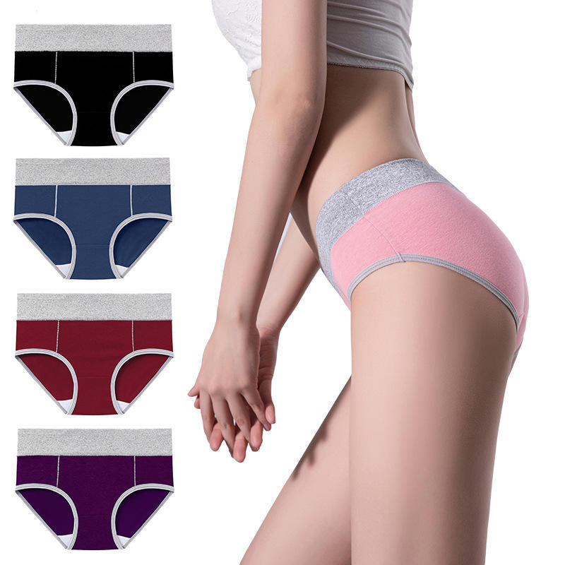 Pantalones menstruales de alta absorción para mujeres de tallas grandes, con cuatro capas, cintura alta y a prueba de fugas