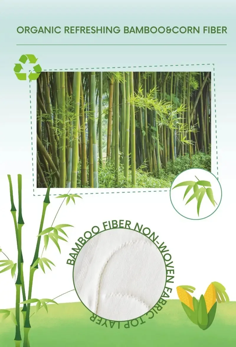 Toallas sanitarias desechables de algodón puro orgánico de alta absorbencia, biodegradables, suaves y no tejidas para mujeres
