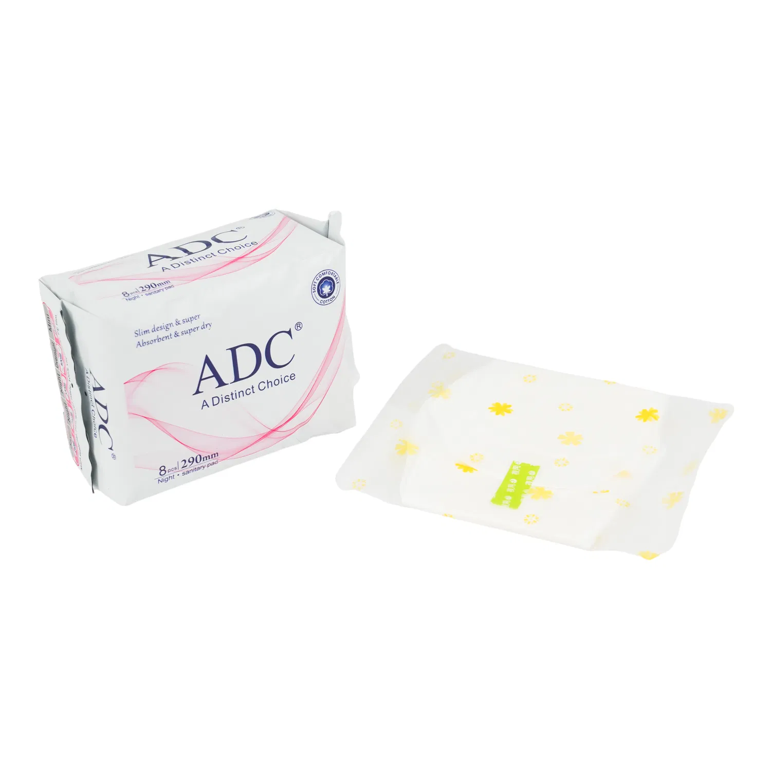 Toalla higiénica desechable de algodón ultra delgada para mujeres