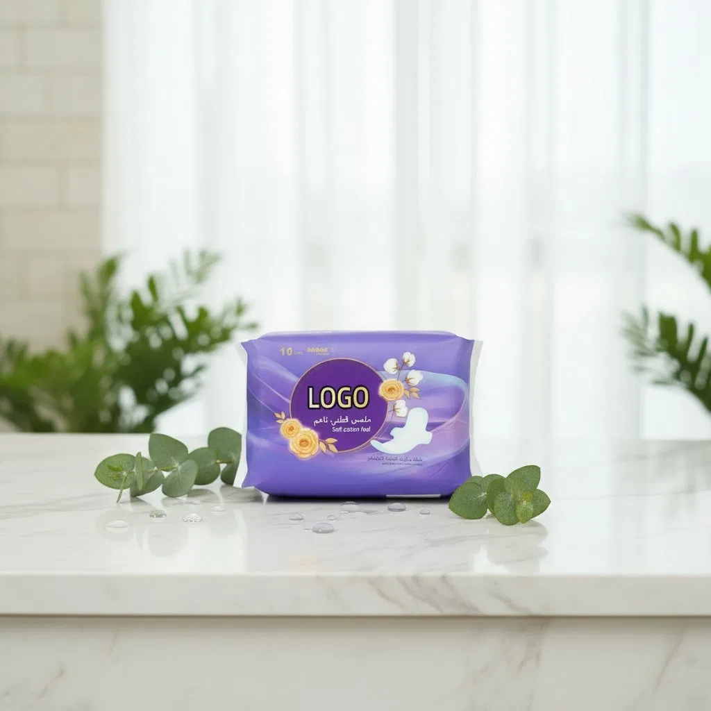 Toalla higiénica de algodón orgánico marca OEM desechable para mujeres biodegradable al por mayor