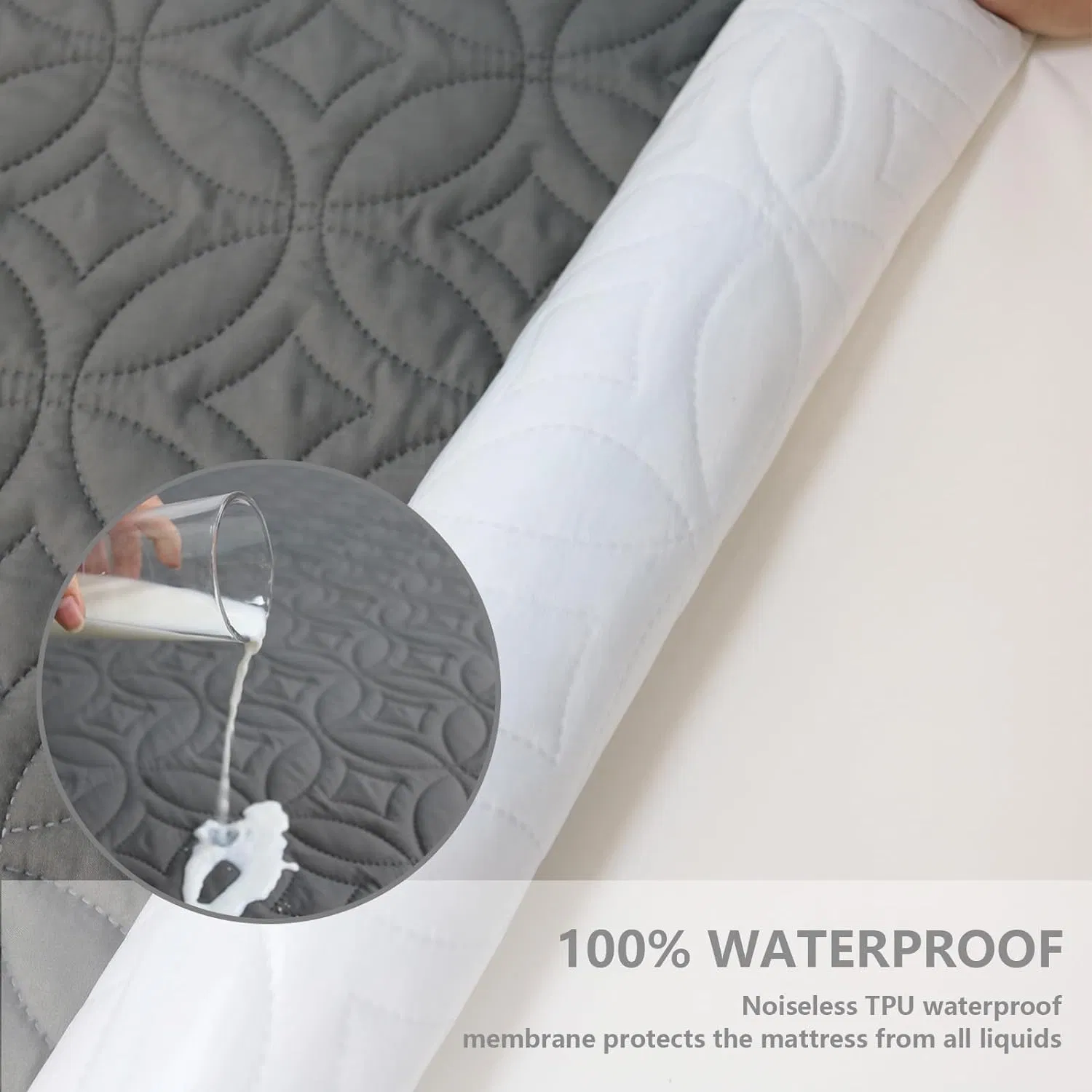 Protector de colchón impermeable de alta calidad, topper transpirable para cama