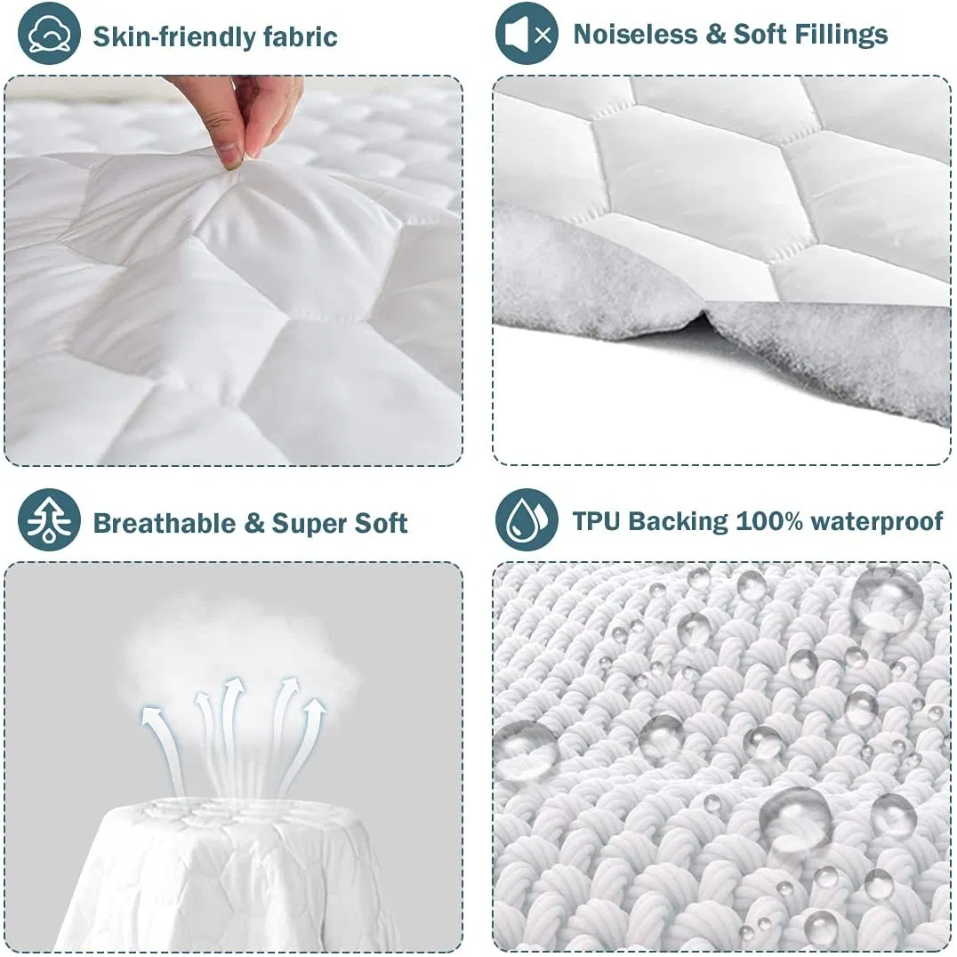 Funda de cama impermeable de alta calidad para hotel, villa y protector de colchón para el hogar
