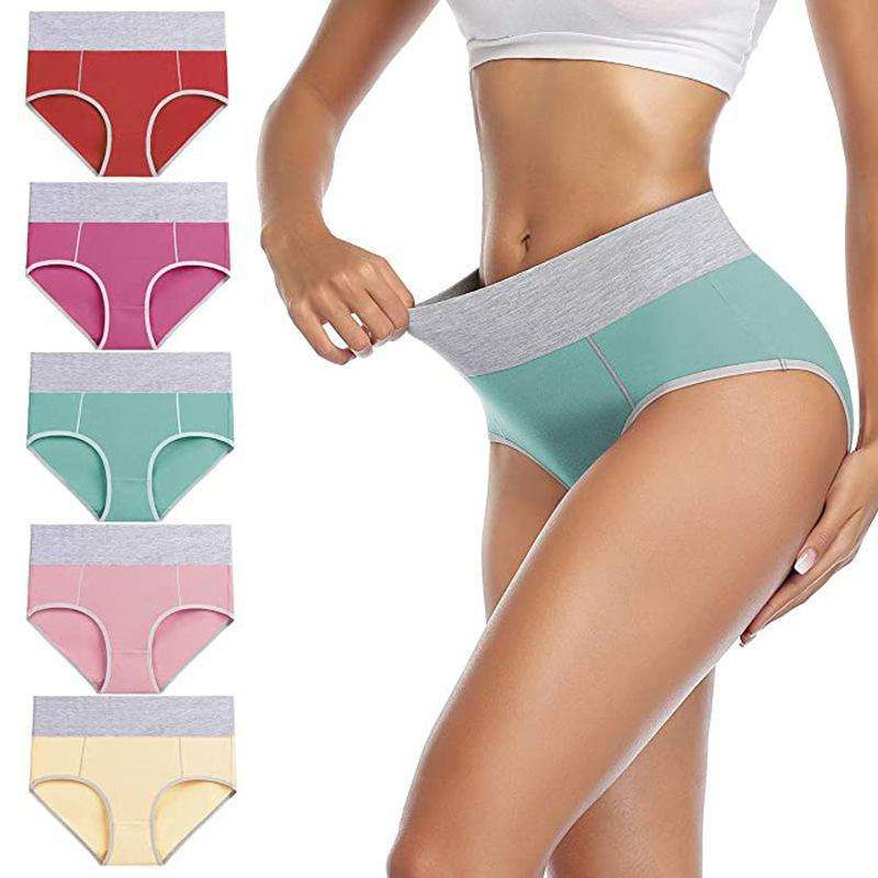 Pantalones menstruales de alta absorción para mujeres de tallas grandes, con cuatro capas, cintura alta y a prueba de fugas