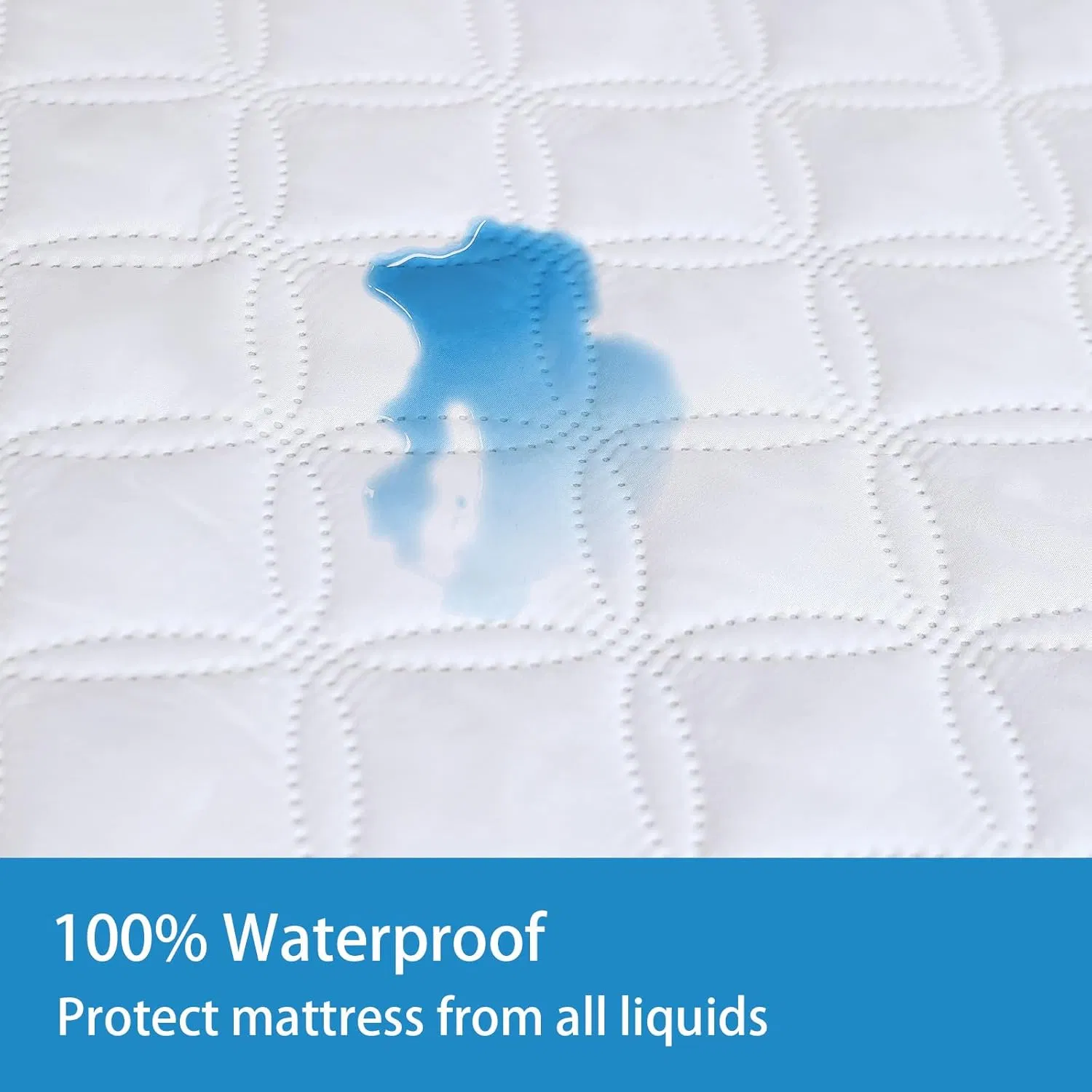 Protector de colchón impermeable blanco 100% con elástico