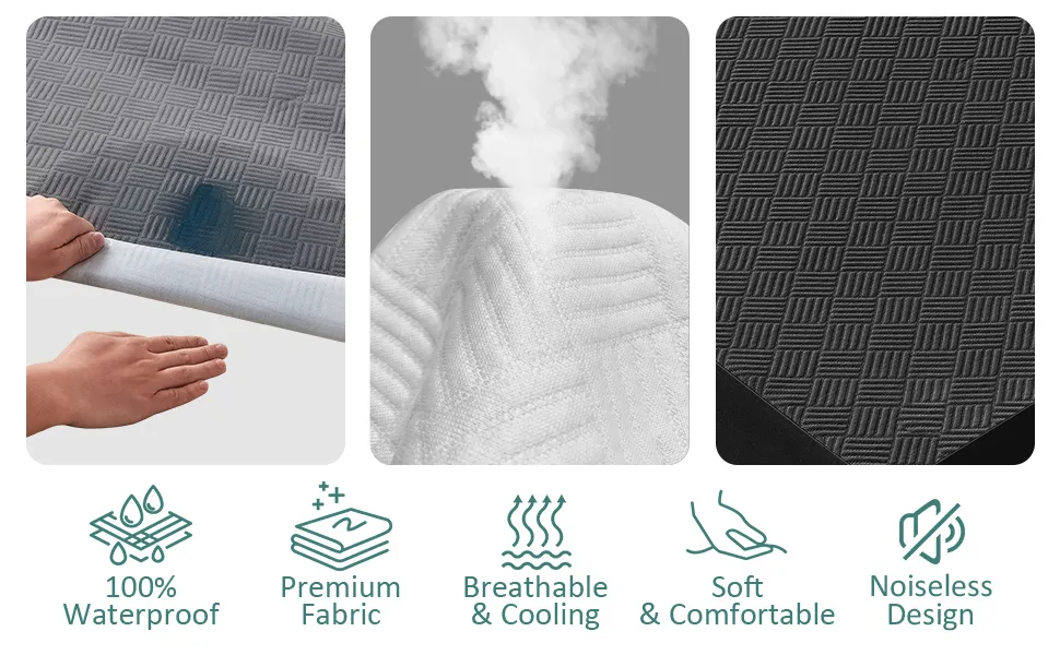 Protector de colchón impermeable de alta calidad, topper transpirable para cama