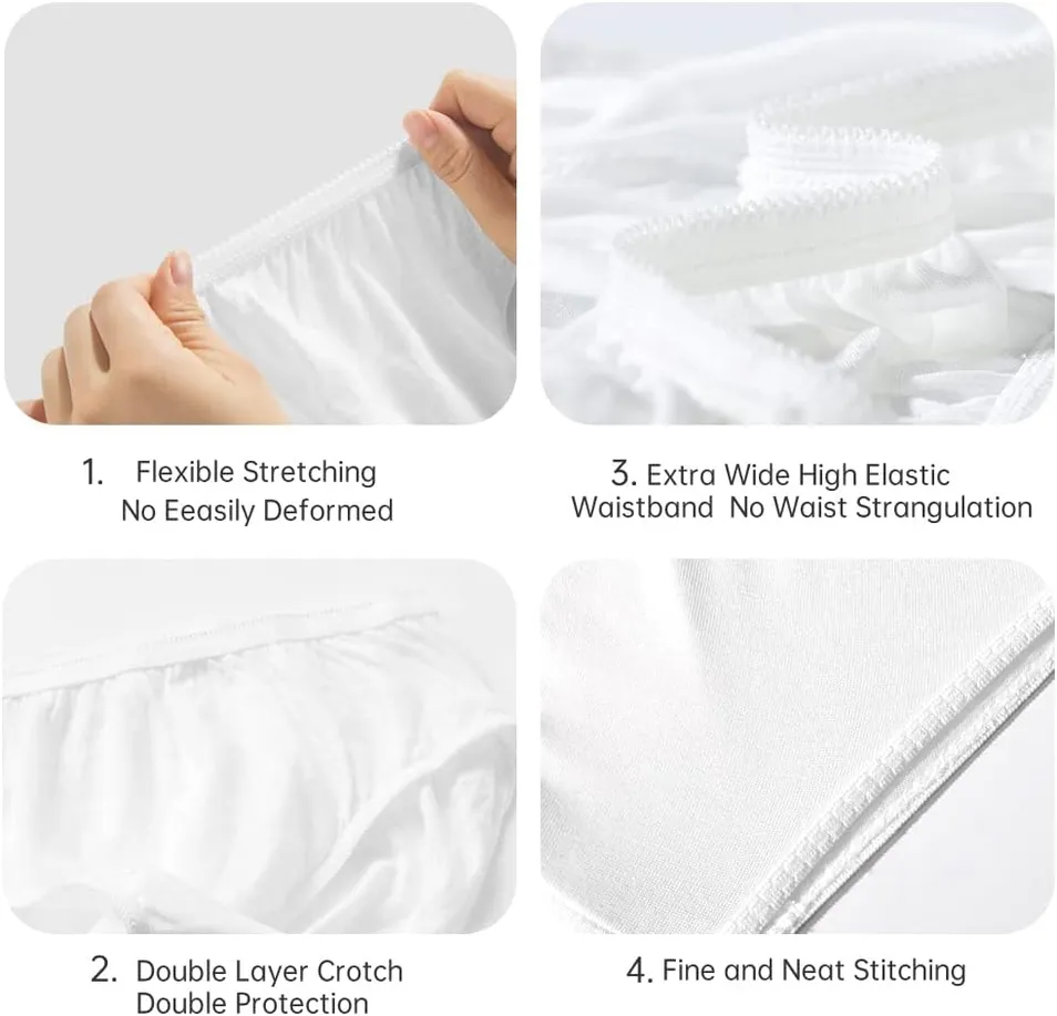 Ropa interior desechable para mujeres, 100% bragas de algodón blancas para viajar, embarazo y entornos médicos