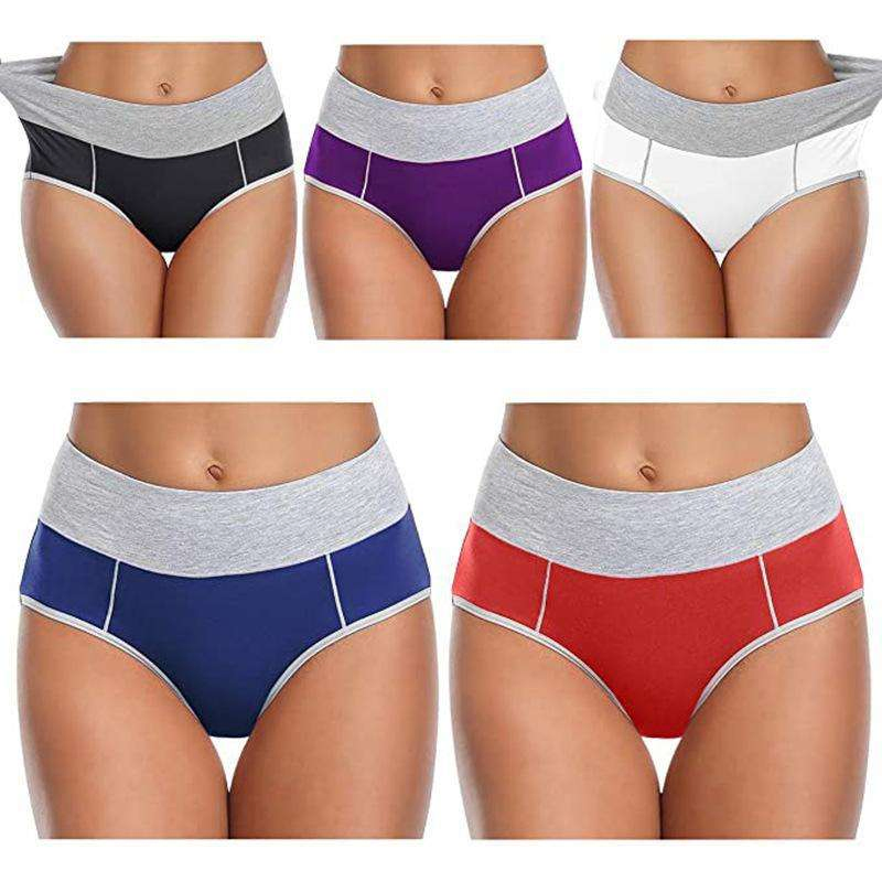 Pantalones menstruales de alta absorción para mujeres de tallas grandes, con cuatro capas, cintura alta y a prueba de fugas