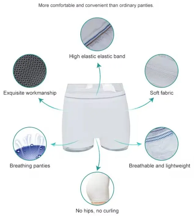 Pantalones desechables, bragas de malla, ropa interior unisex, pantalones de malla para incontinencia