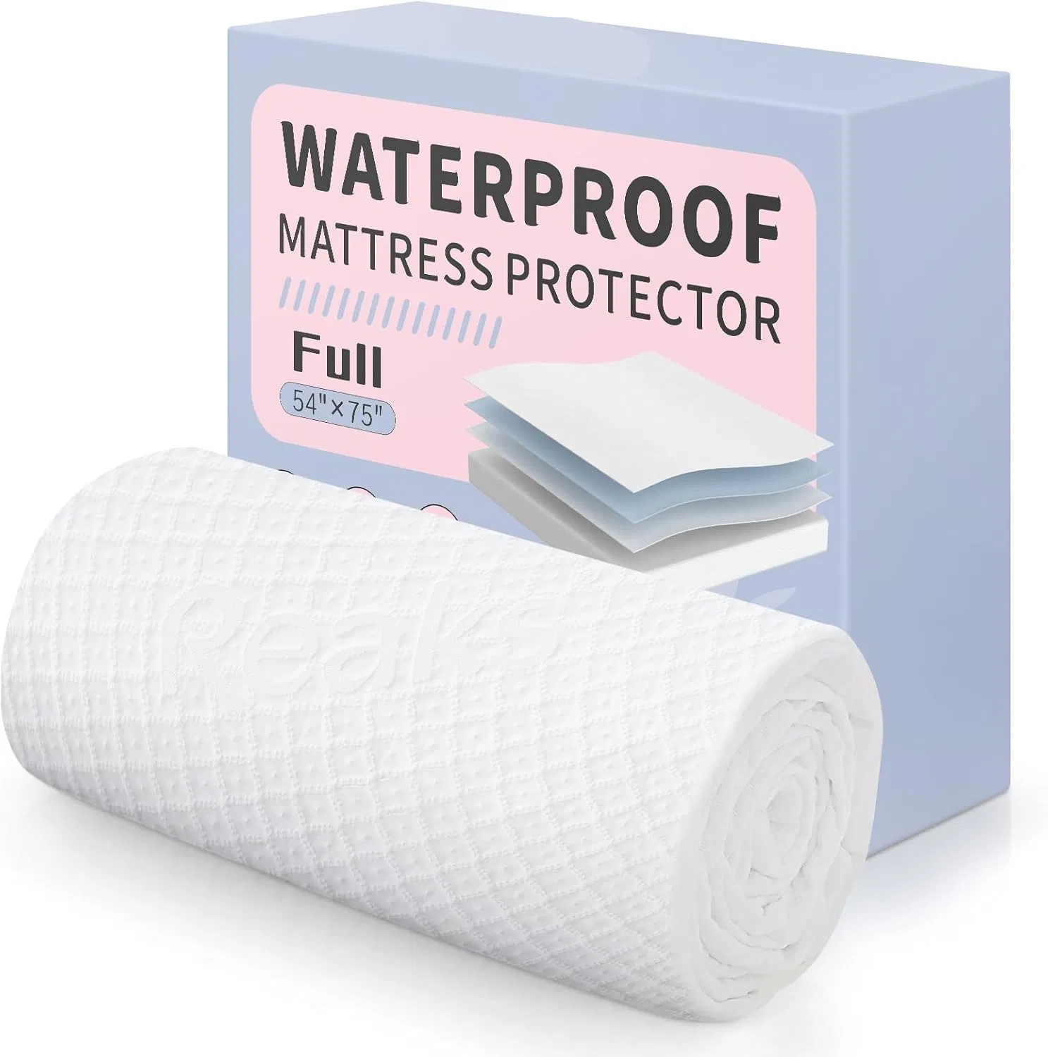 Protector de colchón de bambú suave y lujoso para camas de tamaño completo