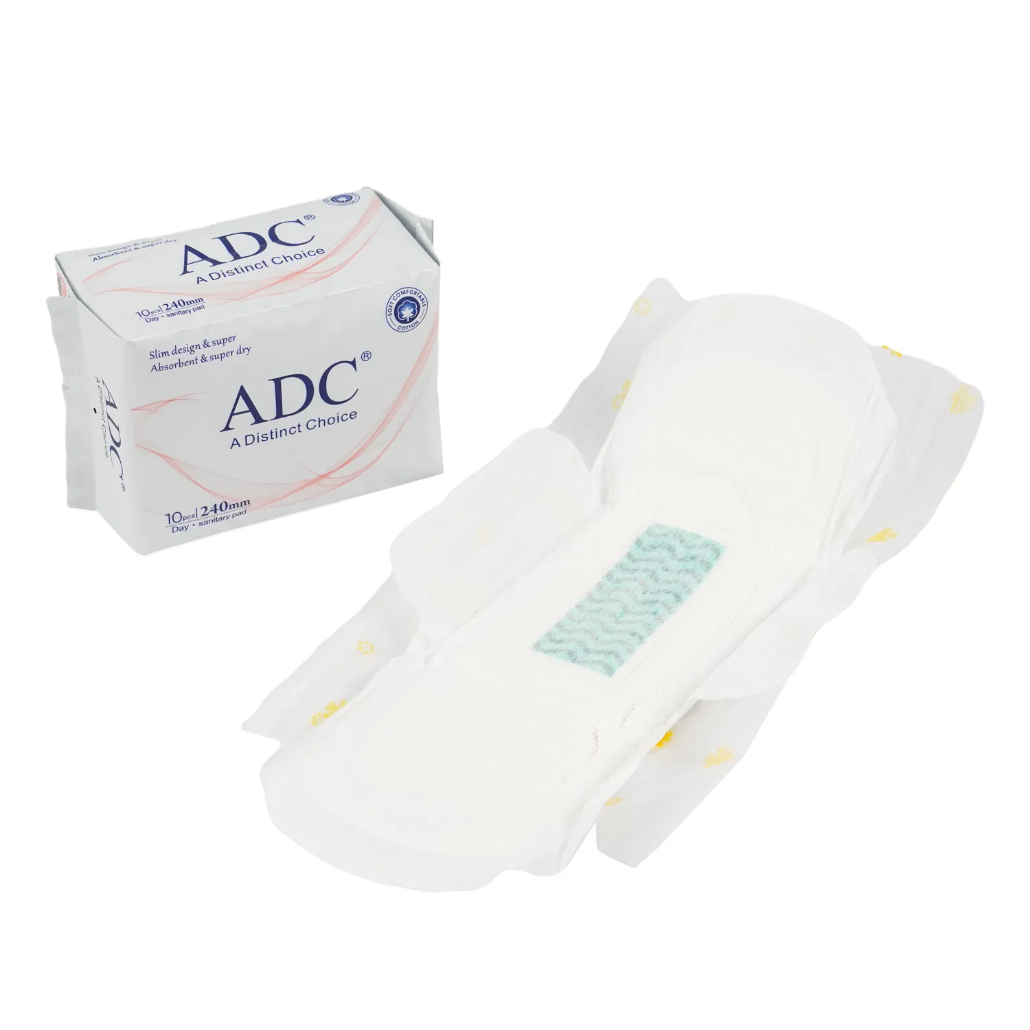 Compresa desechable suave con alas para mujeres