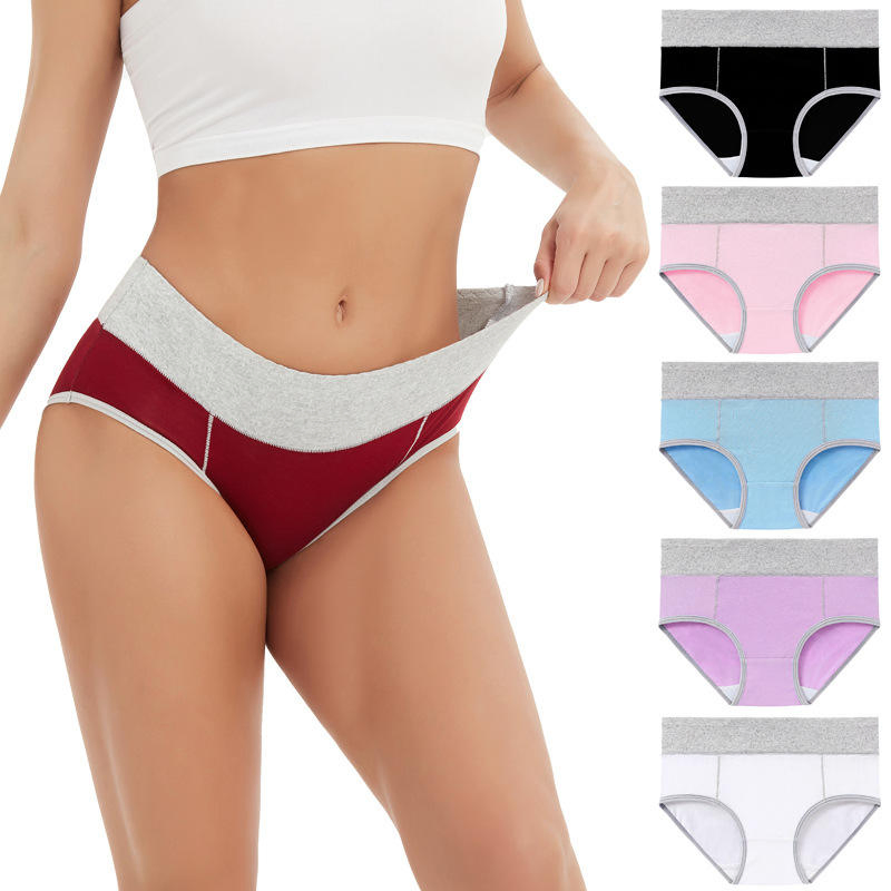 Pantalones menstruales de alta absorción para mujeres de tallas grandes, con cuatro capas, cintura alta y a prueba de fugas