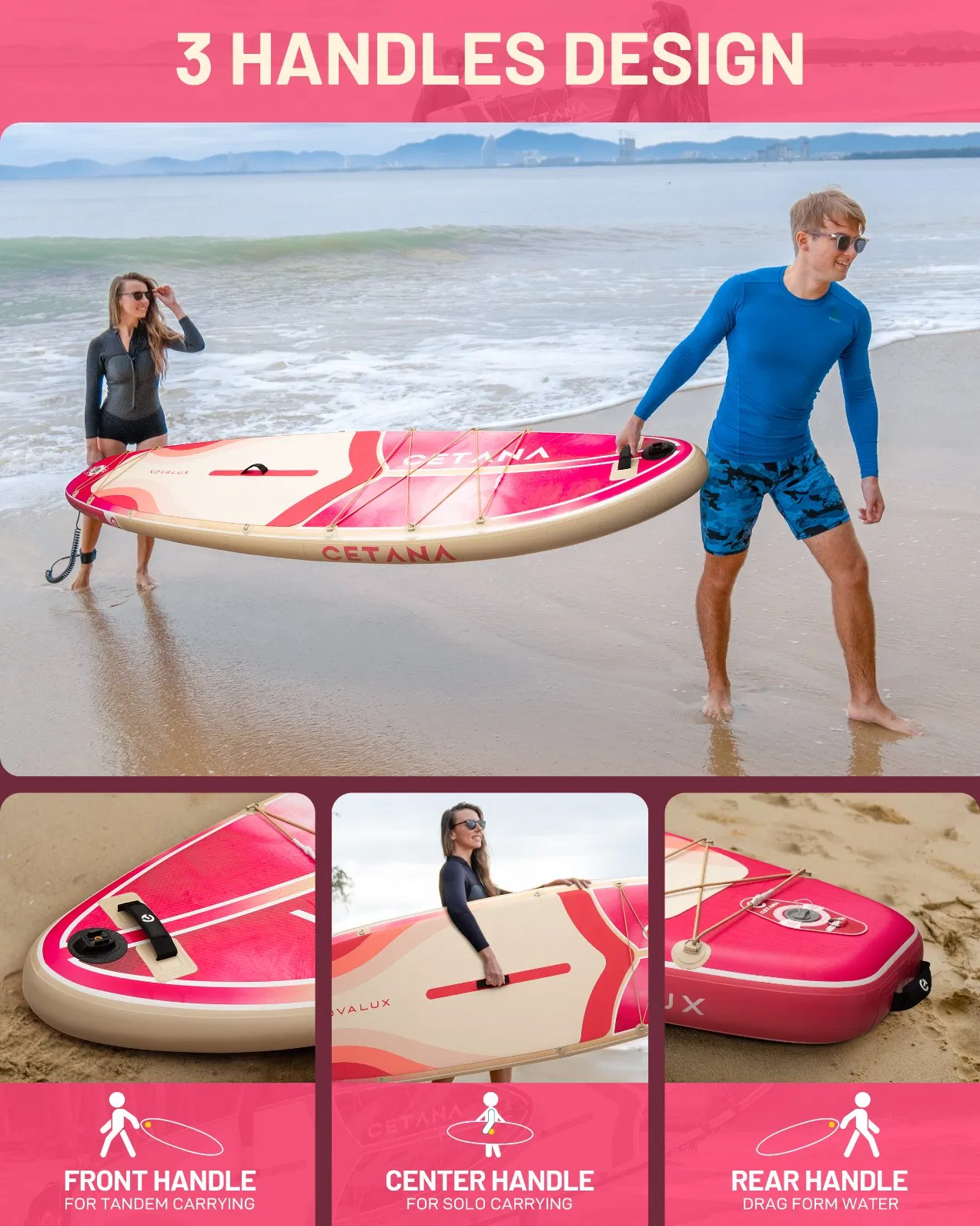 Tabla de Paddle Surf Dropshipping 11'6"*35"*6" Tabla de Paddle Rosa (sup) Tabla de Paddle Stock de la UE