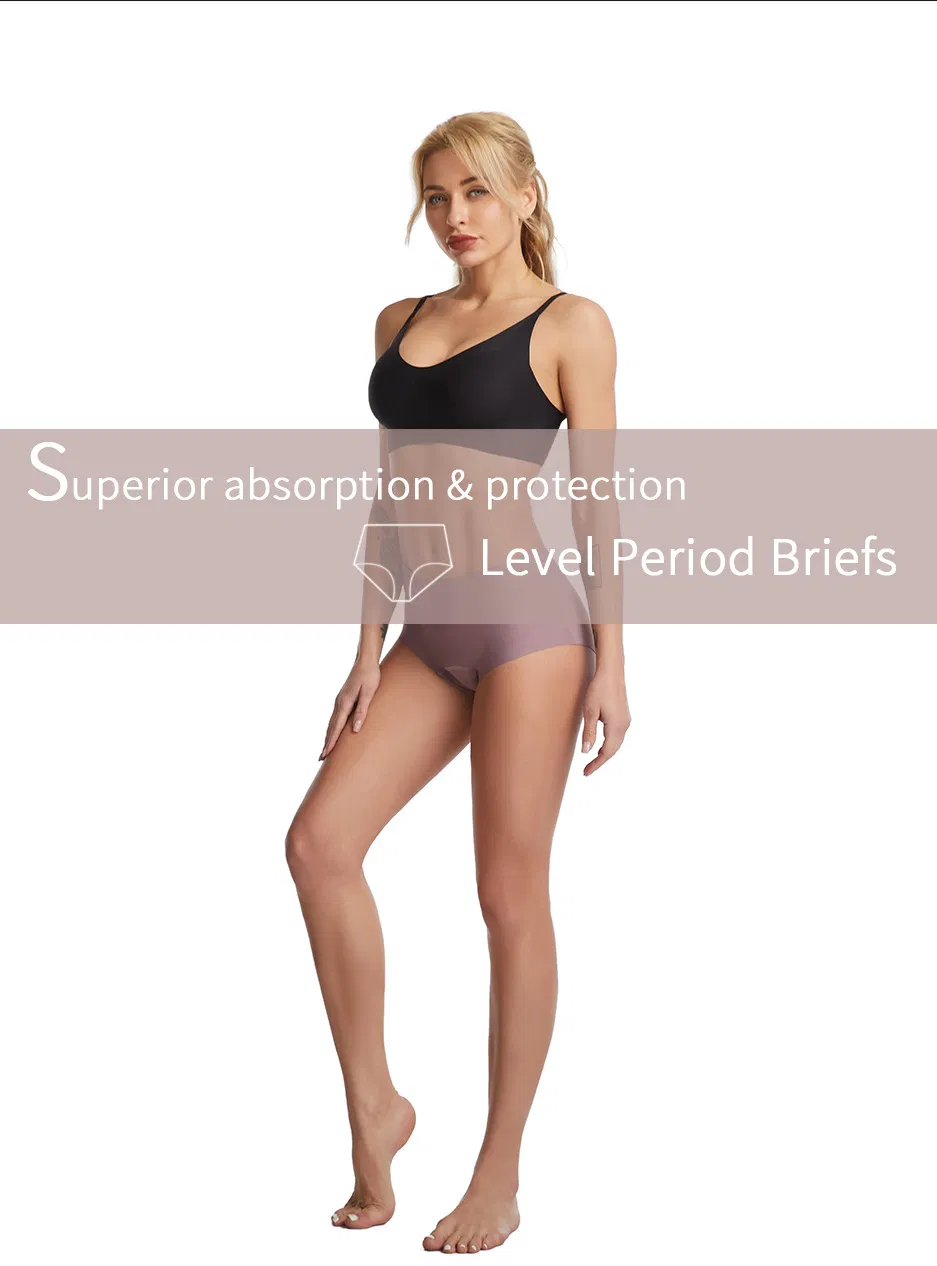 Mayorista de Ropa Interior Menstrual de Cuatro Capas a Prueba de Fugas y Absorbente Sin Costuras de Talla Grande con Cintura Alta para Mujeres