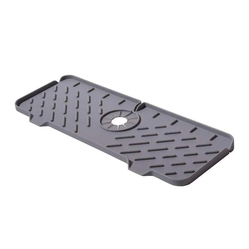 Tapete de silicona para cocina y baño - Bandeja para goteo de grifo con asa para fácil colocación