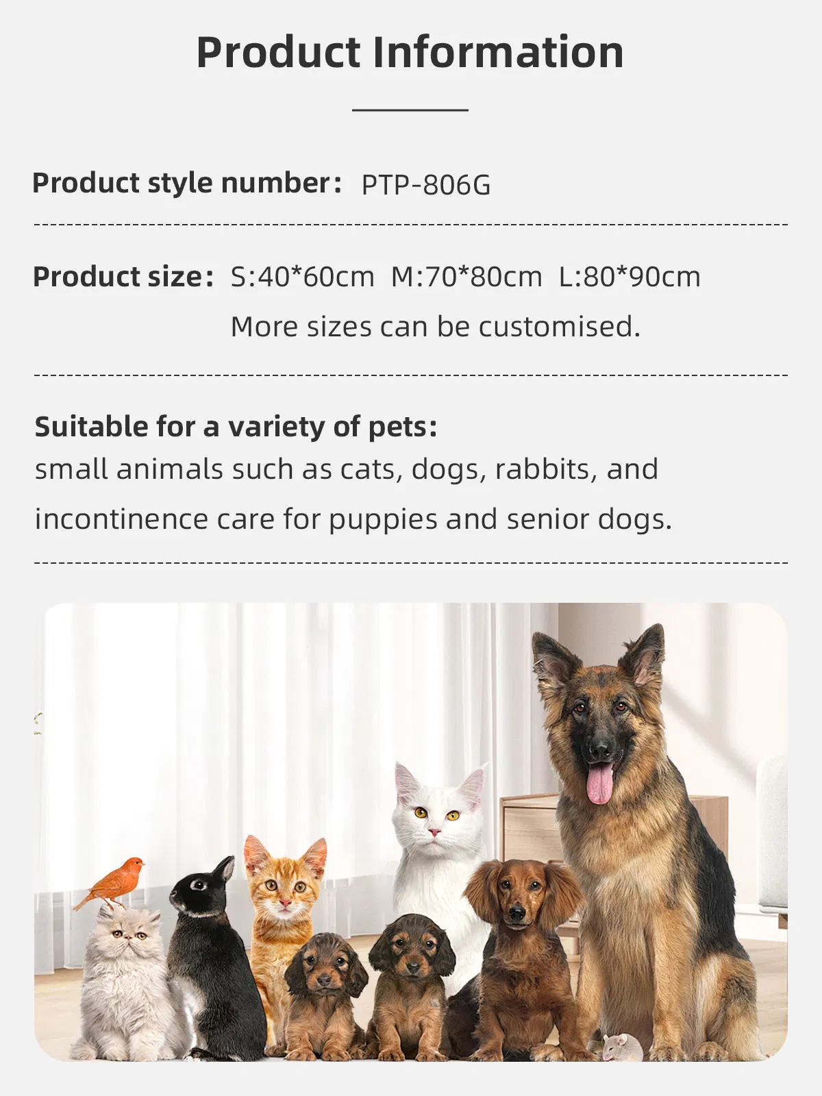 Suministros de limpieza para entrenamiento de mascotas al por mayor, almohadilla para orinar de perro lavable y reutilizable