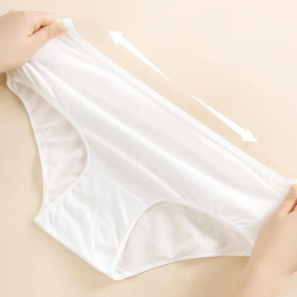 100PCS Ropa interior desechable de algodón para mujeres, panties suaves para maternidad, hospital y viaje