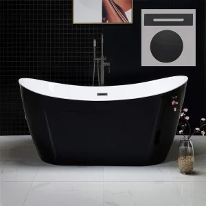 Luxury Freestanding Soaking Black Bathtub
