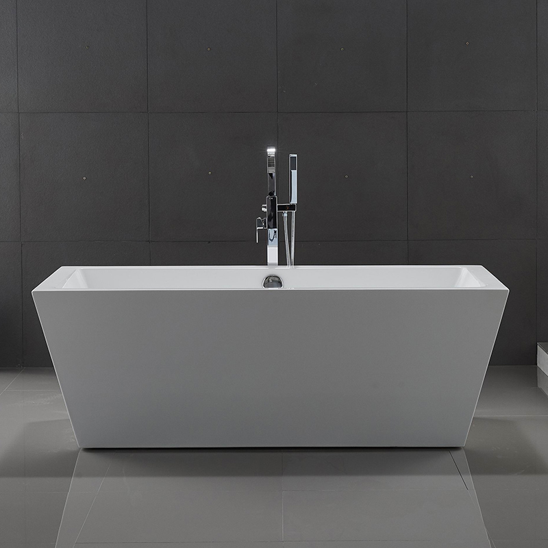 Custom Adult Acrylic Rectangular Freestanding Bathtub High Glossy White Suppliers, Factories