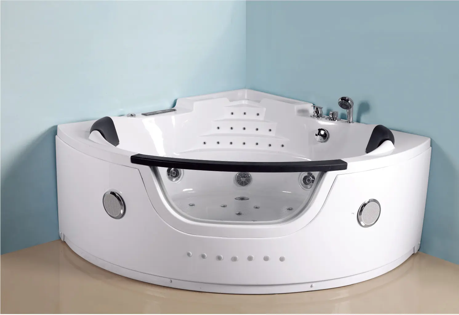Corner 2 Person Back to wall Massage Bathtub