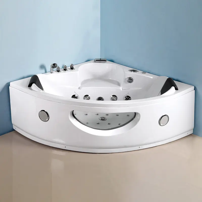 Corner 2 Person Back wall Massage Bathtub